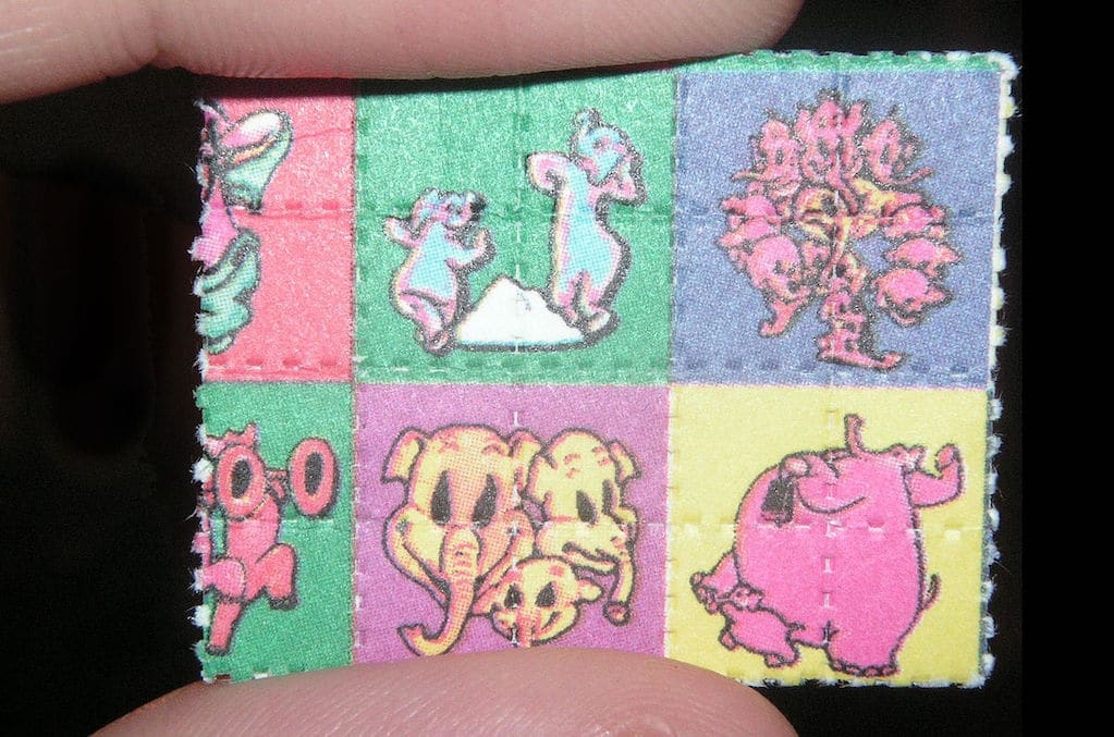 neon blotter paper with acid, LSD dosage guide