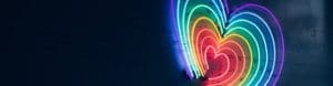 rainbow heart neon light, how to find the right psychedelic guide or tripsitter