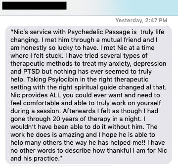 Psychedelic Passage Testimonial