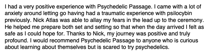 psychedelic passage testimonial