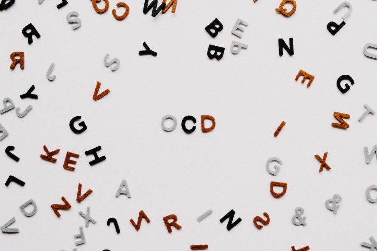 OCD spelled out with letters
